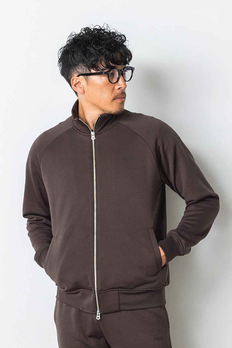 NYLON JACQUARD HIGH NECK ZIP