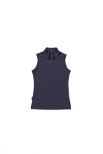 RECYCLE MESH BACK LOGO MOCK NECK N/S WOMEN