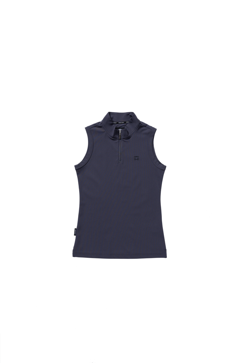RECYCLE MESH BACK LOGO MOCK NECK N/S WOMEN