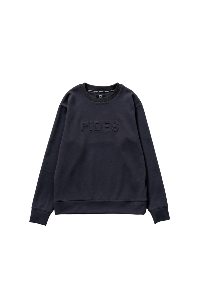 BACK MESH PUNCH CREW NECK SWEAT