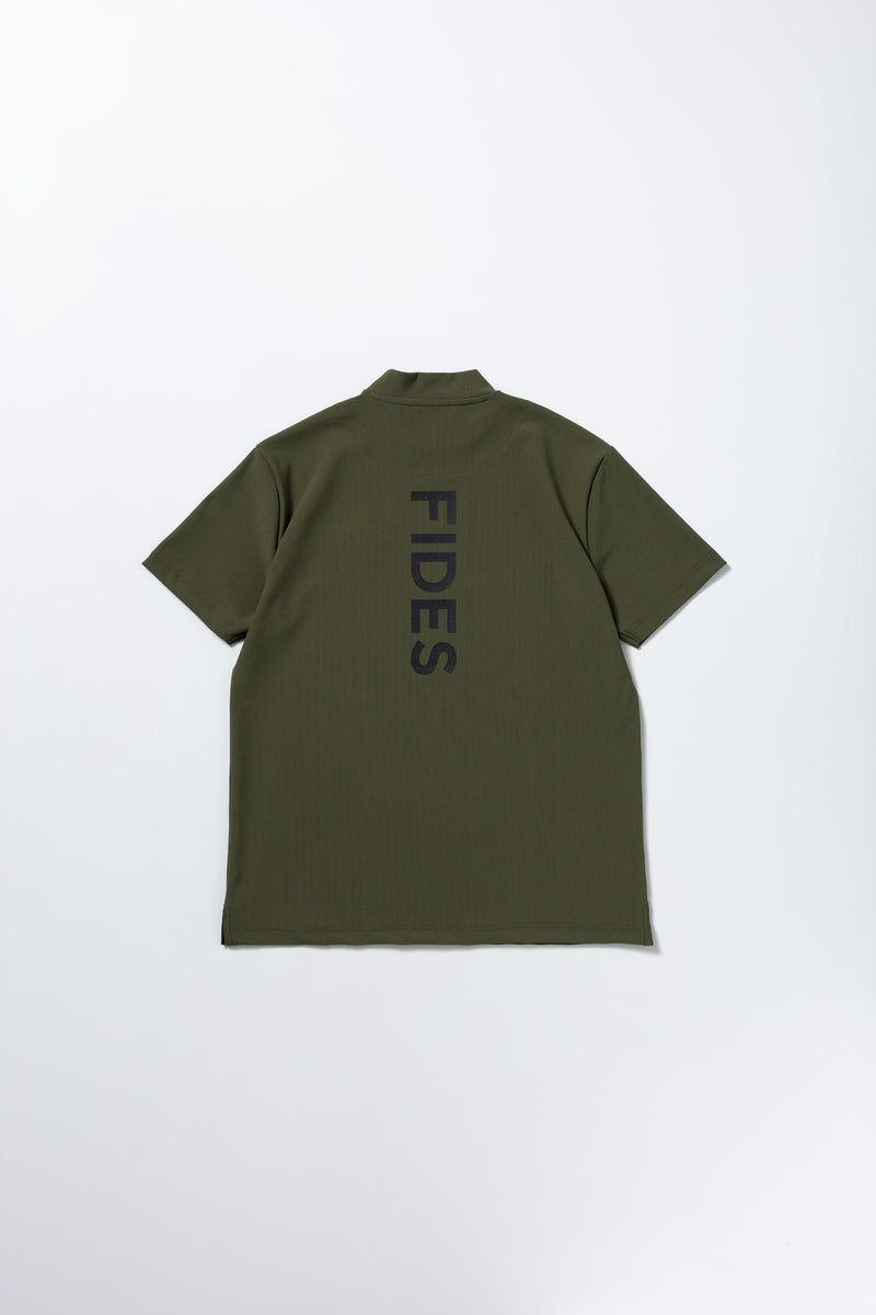 RECYCLE MESH LOGO MOCK NECK S/S