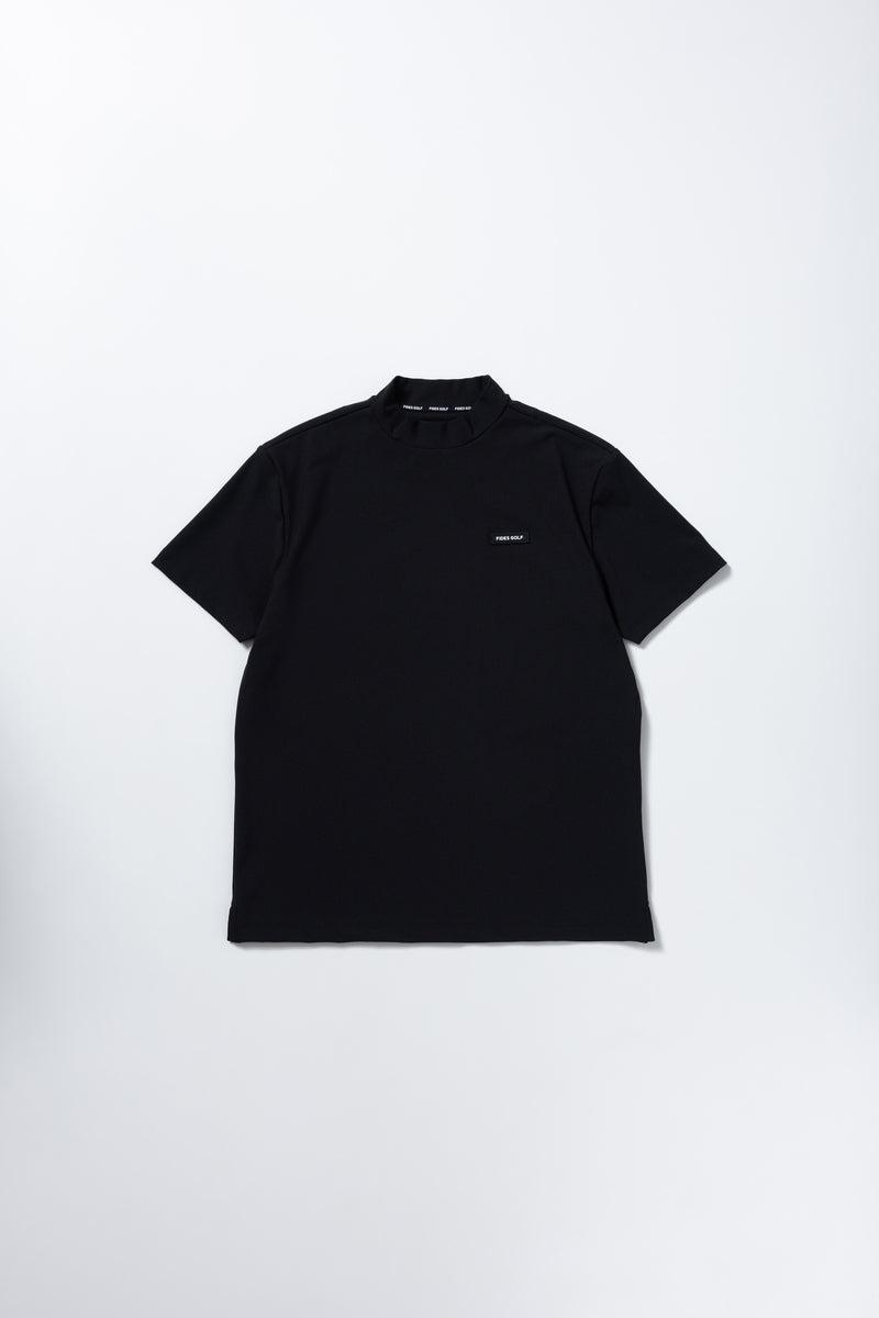 RECYCLE MESH LOGO MOCK NECK S/S