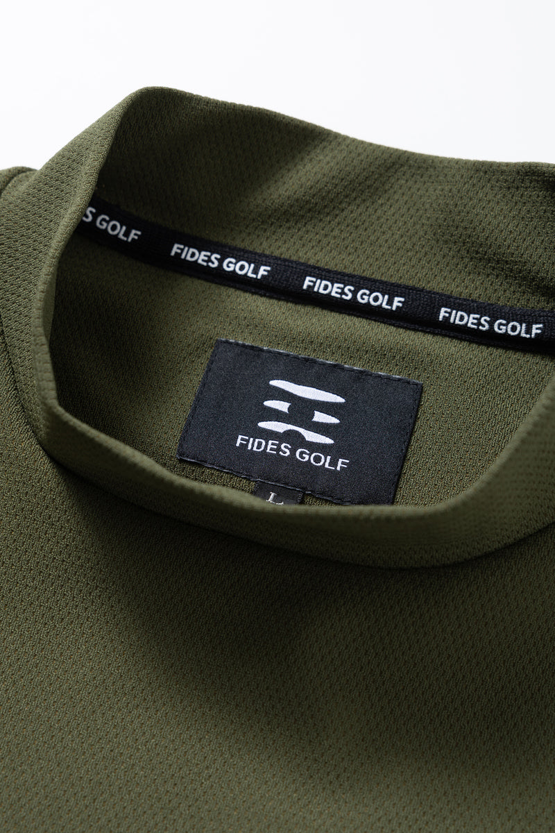 RECYCLE MESH LOGO MOCK NECK S/S
