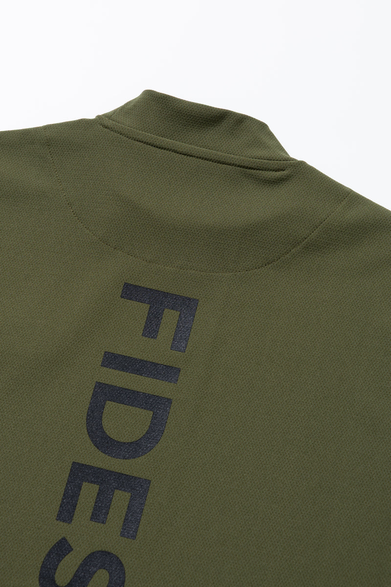 RECYCLE MESH LOGO MOCK NECK S/S