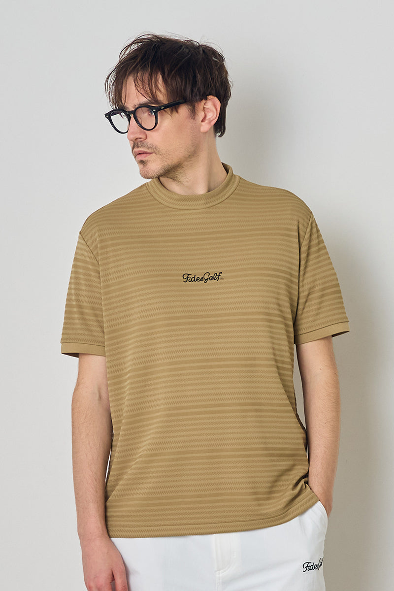 JACQUARD BORDER MOCK NECK S/S – FIDES