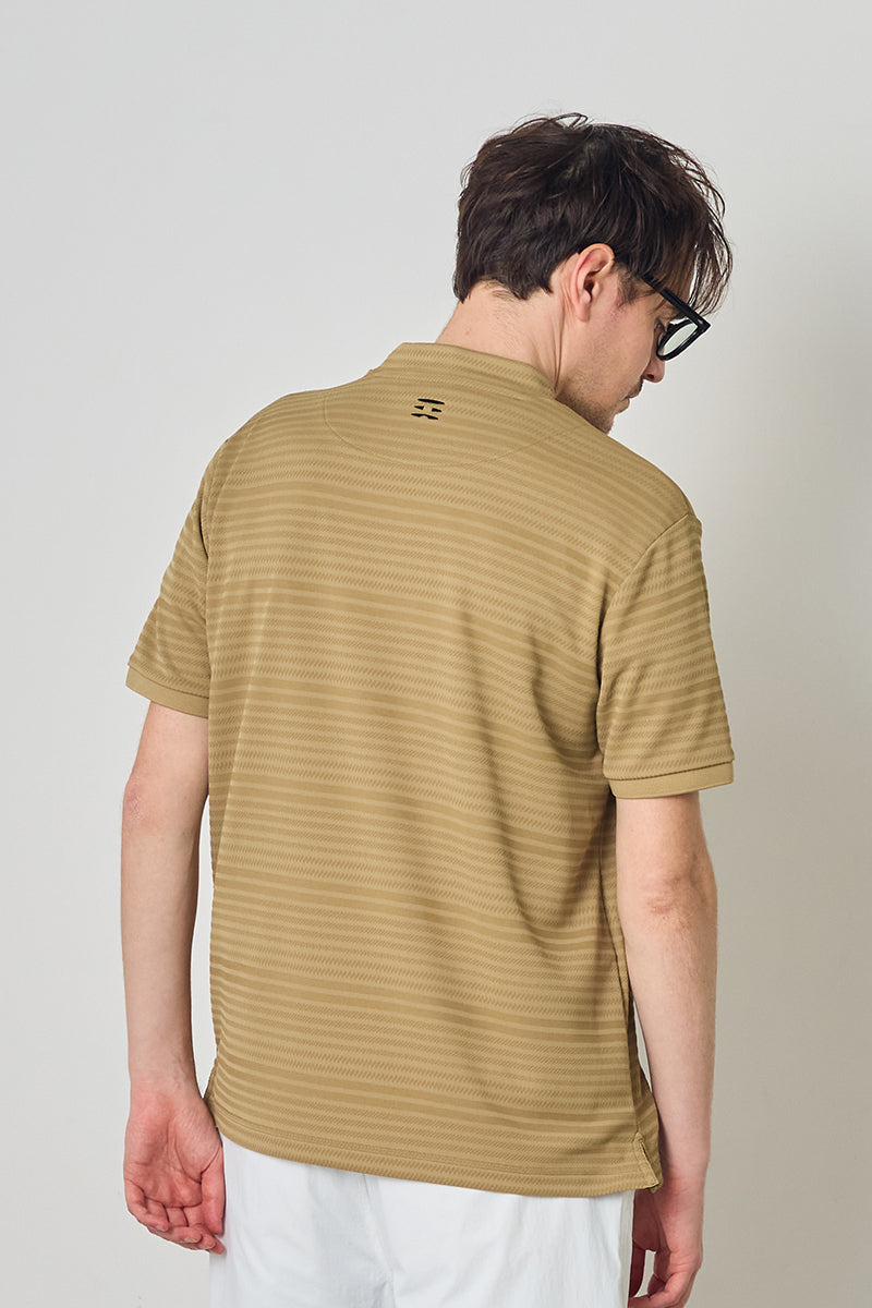JACQUARD BORDER MOCK NECK S/S – FIDES