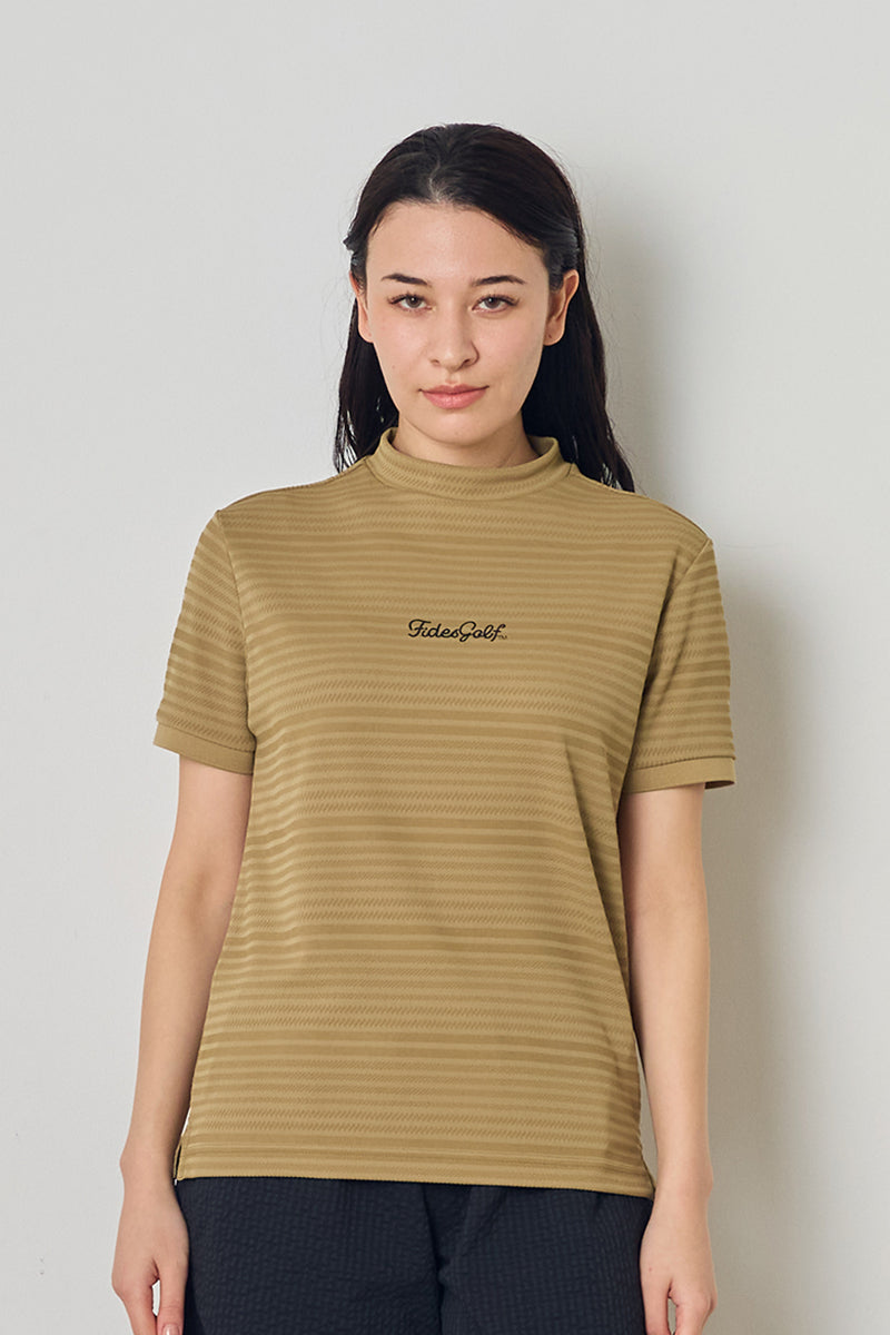 JACQUARD BORDER MOCK NECK S/S – FIDES