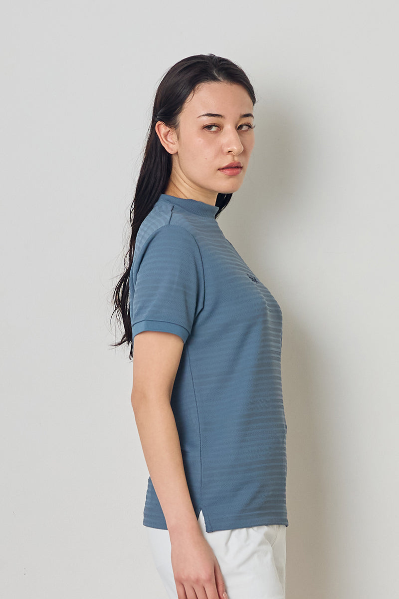 ★新品未使用　FIDES GOLF モックネックシャツ　L JACQUARD BORDER MOCK NECK S/S – FIDES