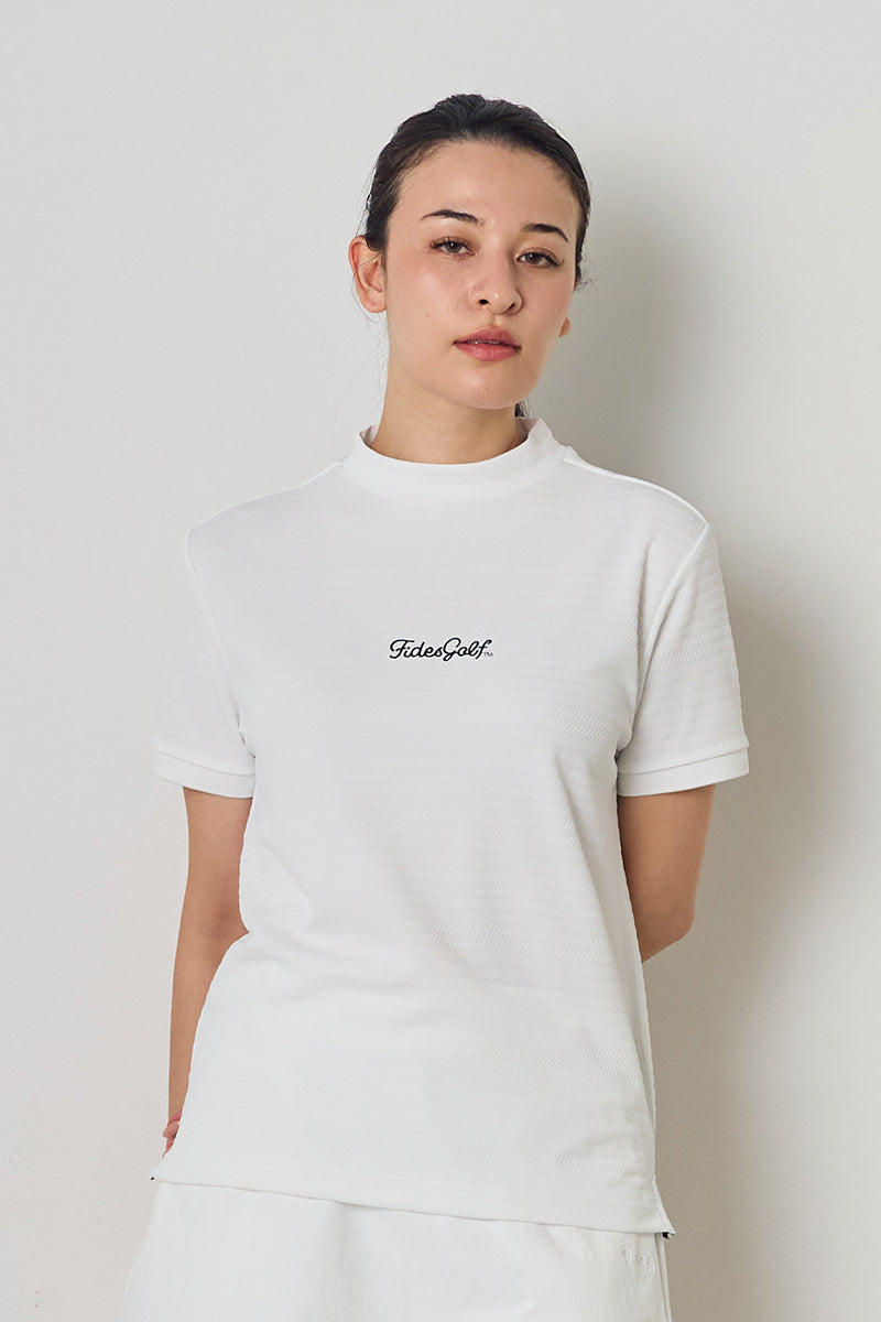 JACQUARD BORDER MOCK NECK S/S – FIDES