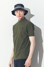 RECYCLE MESH LOGO MOCK NECK S/S