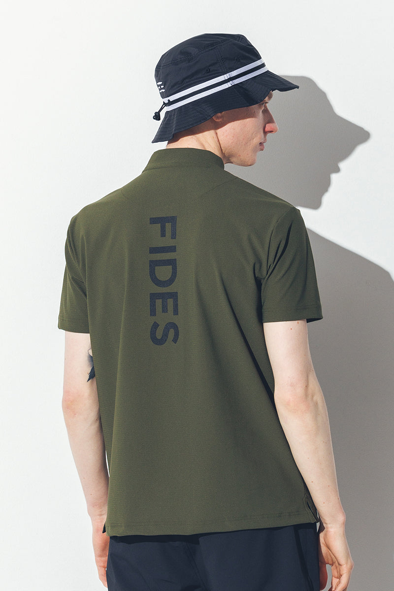 RECYCLE MESH LOGO MOCK NECK S/S