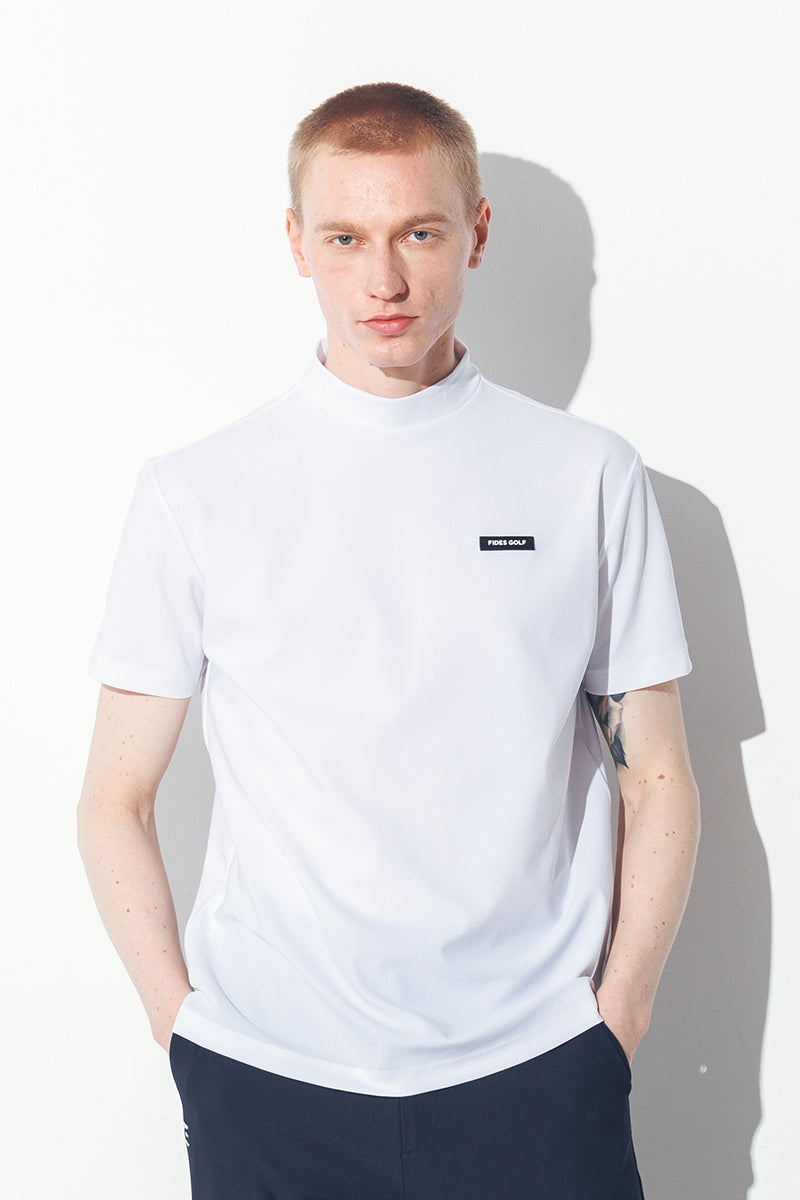 RECYCLE MESH LOGO MOCK NECK S/S