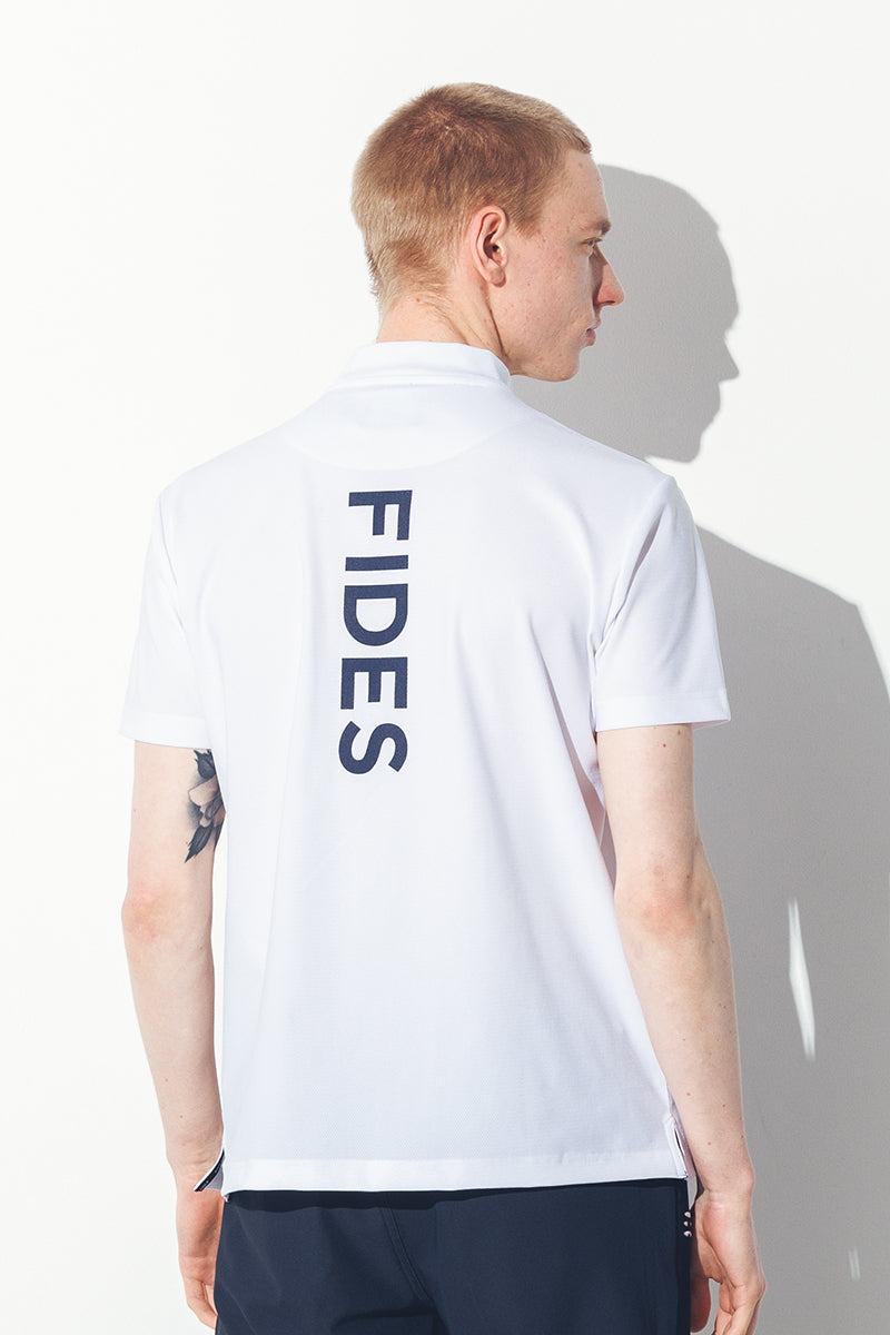 RECYCLE MESH LOGO MOCK NECK S/S