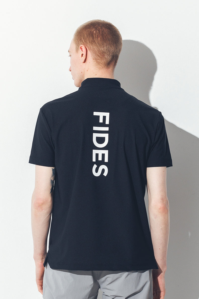 RECYCLE MESH LOGO MOCK NECK S/S