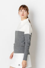 MOCK NECK LINING KNIT WOMEN