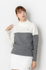 MOCK NECK LINING KNIT WOMEN