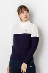 MOCK NECK LINING KNIT WOMEN