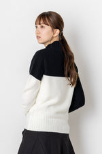 MOCK NECK LINING KNIT WOMEN