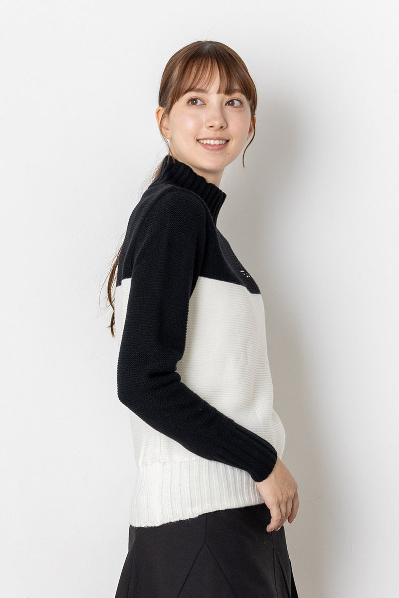 MOCK NECK LINING KNIT WOMEN