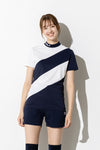 STRETCH SWITCHING  MOCK NECK S/S WOMEN